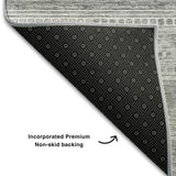 10' X 14' Silver And Gray Southwestern Washable Area Rug With UV Protection - HomeRoots - Flyclothing LLC
