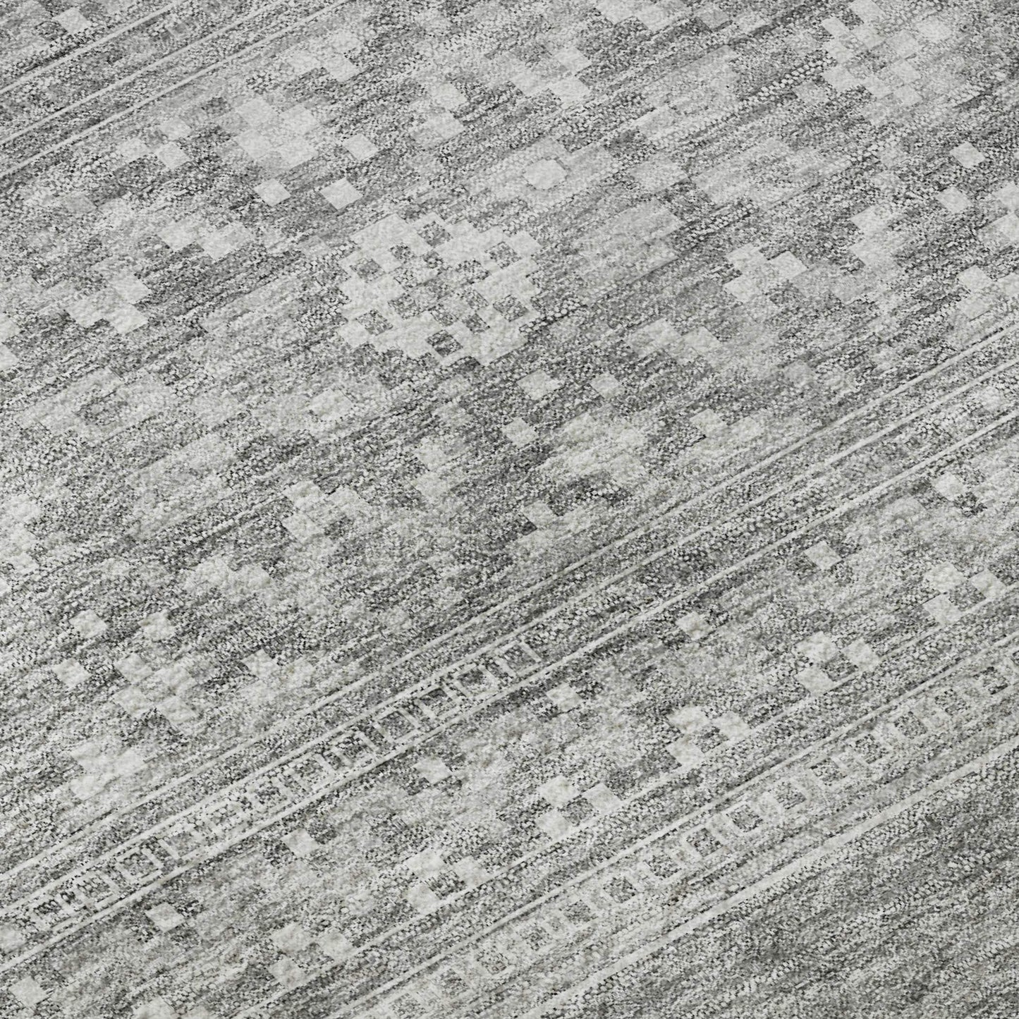 10' X 14' Silver And Gray Southwestern Washable Area Rug With UV Protection - HomeRoots - Flyclothing LLC