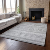 10' X 14' Silver And Gray Southwestern Washable Area Rug With UV Protection - HomeRoots - Flyclothing LLC