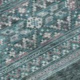 3' X 5' Teal And Ivory Southwestern Washable Area Rug With UV Protection - HomeRoots - Flyclothing LLC