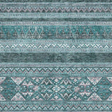 3' X 5' Teal And Ivory Southwestern Washable Area Rug With UV Protection - HomeRoots - Flyclothing LLC