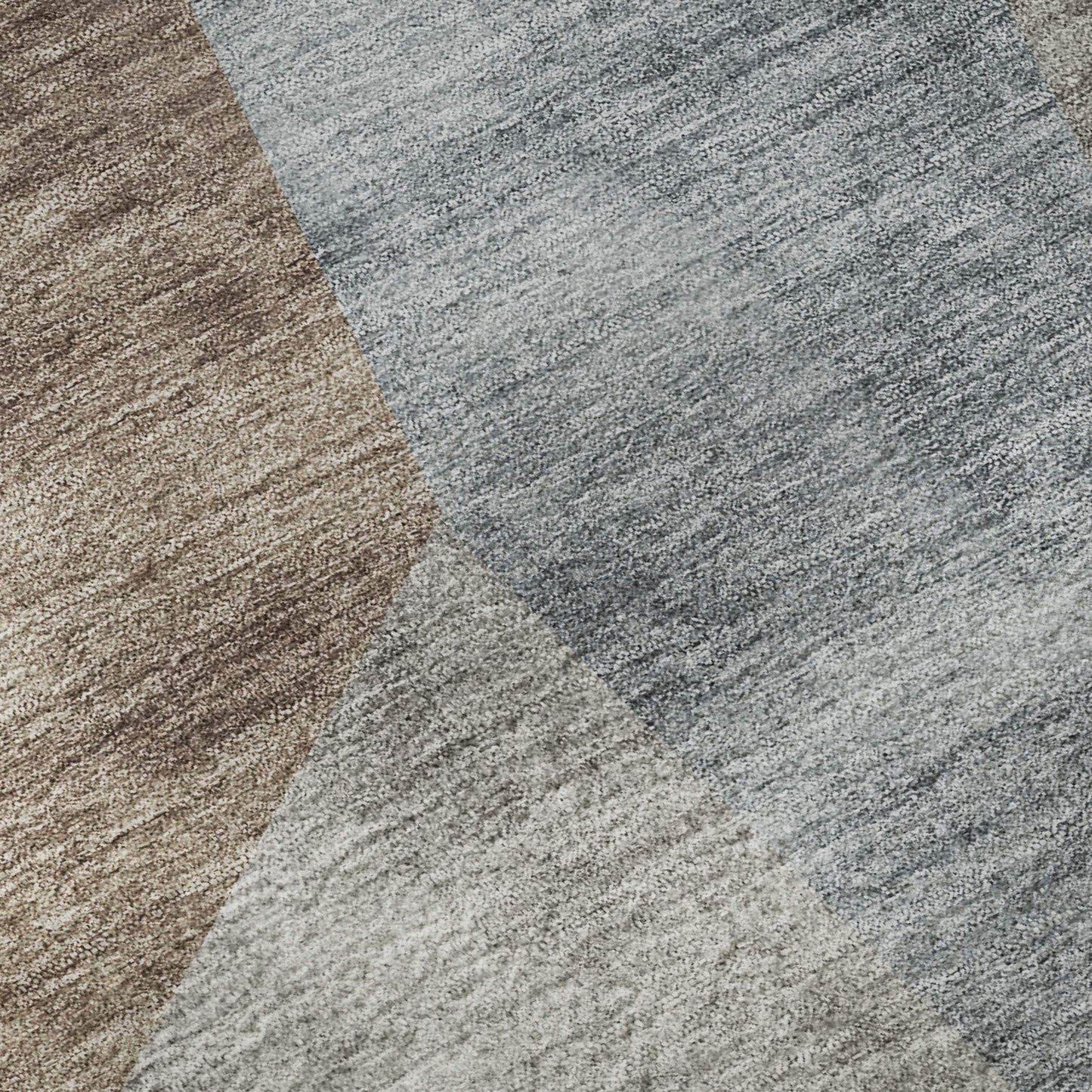 3' X 5' Taupe Blue And Beige Geometric Washable Area Rug With UV Protection - HomeRoots - Flyclothing LLC