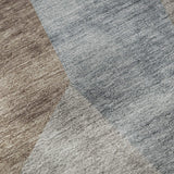 3' X 5' Taupe Blue And Beige Geometric Washable Area Rug With UV Protection - HomeRoots - Flyclothing LLC