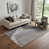 5' X 8' Taupe Blue And Beige Geometric Washable Area Rug With UV Protection - HomeRoots - Flyclothing LLC