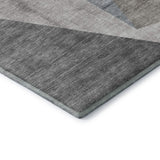 8' Taupe Blue And Beige Geometric Washable Round Rug With UV Protection - HomeRoots - Flyclothing LLC