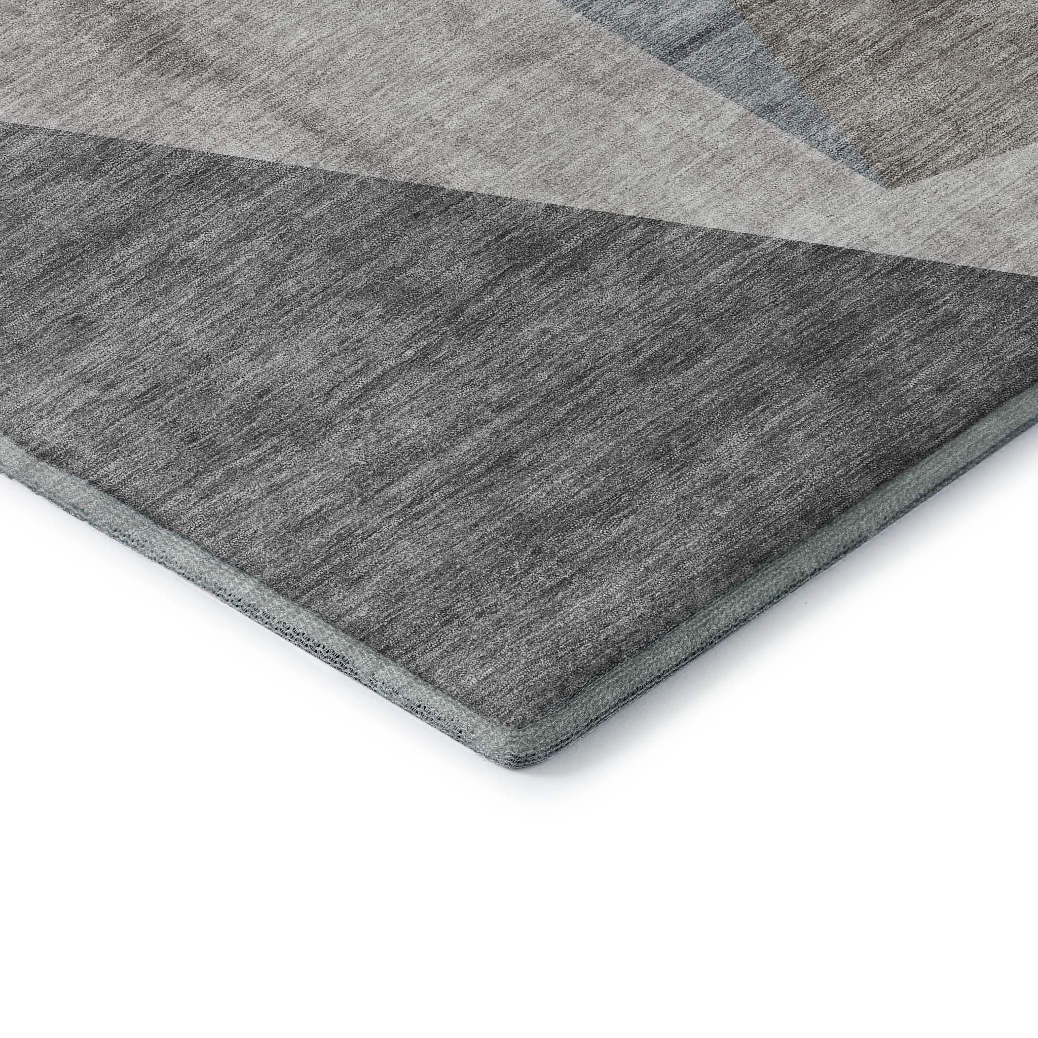 9' X 12' Taupe Blue And Beige Geometric Washable Area Rug With UV Protection - HomeRoots - Flyclothing LLC