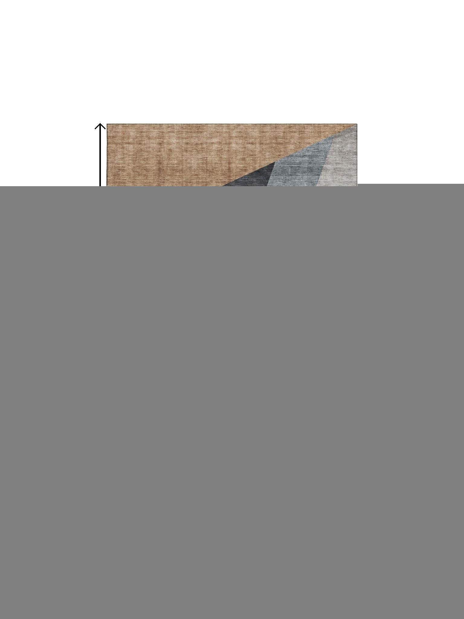 9' X 12' Taupe Blue And Beige Geometric Washable Area Rug With UV Protection - HomeRoots - Flyclothing LLC