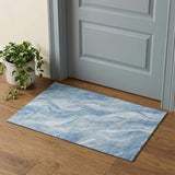 3' X 5' Blue And Ivory Abstract Washable Area Rug With UV Protection - HomeRoots - Flyclothing LLC