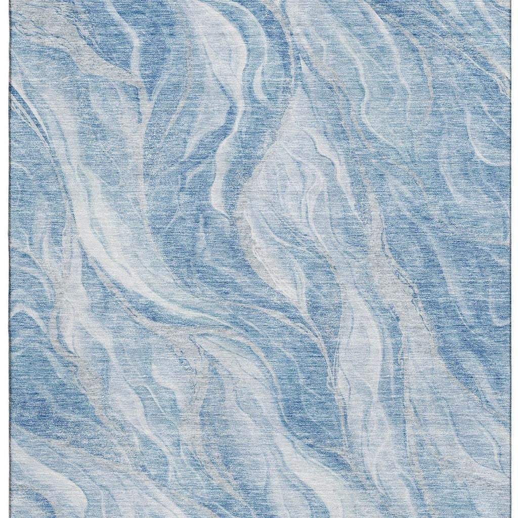 10' X 14' Blue And Ivory Abstract Washable Area Rug With UV Protection - HomeRoots - Flyclothing LLC