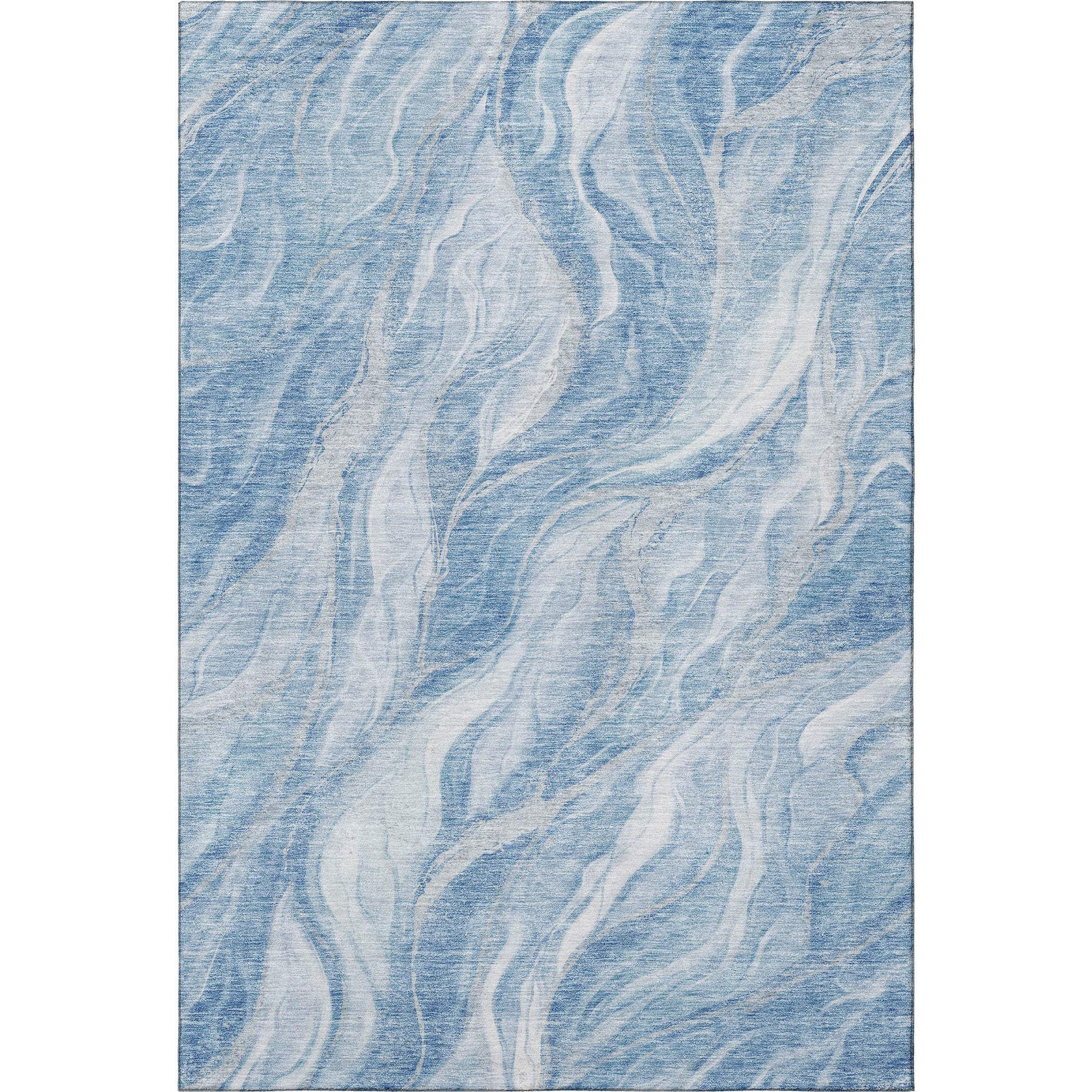 10' X 14' Blue And Ivory Abstract Washable Area Rug With UV Protection - HomeRoots - Flyclothing LLC