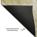 3' X 5' Gold And Ivory Abstract Washable Area Rug With UV Protection - HomeRoots - Flyclothing LLC