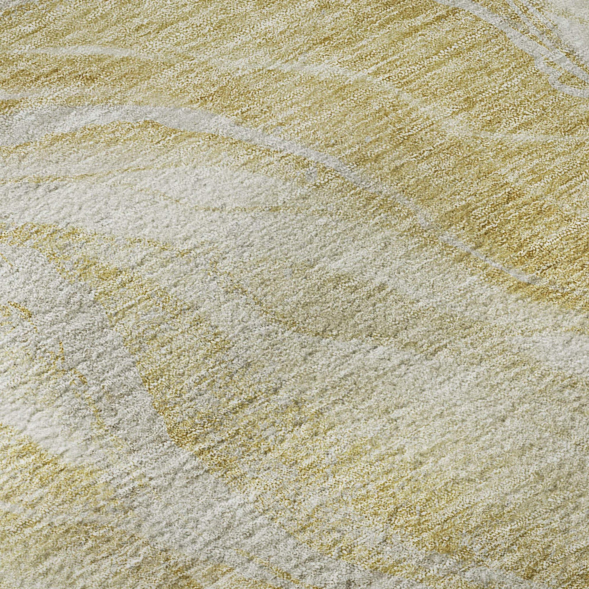 3' X 5' Gold And Ivory Abstract Washable Area Rug With UV Protection - HomeRoots - Flyclothing LLC