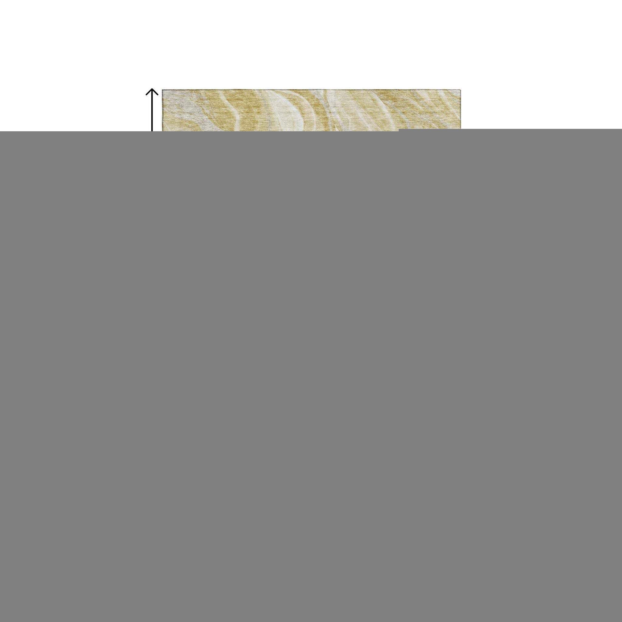 10' X 14' Gold And Ivory Abstract Washable Area Rug With UV Protection - HomeRoots - Flyclothing LLC