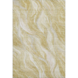 10' X 14' Gold And Ivory Abstract Washable Area Rug With UV Protection - HomeRoots - Flyclothing LLC