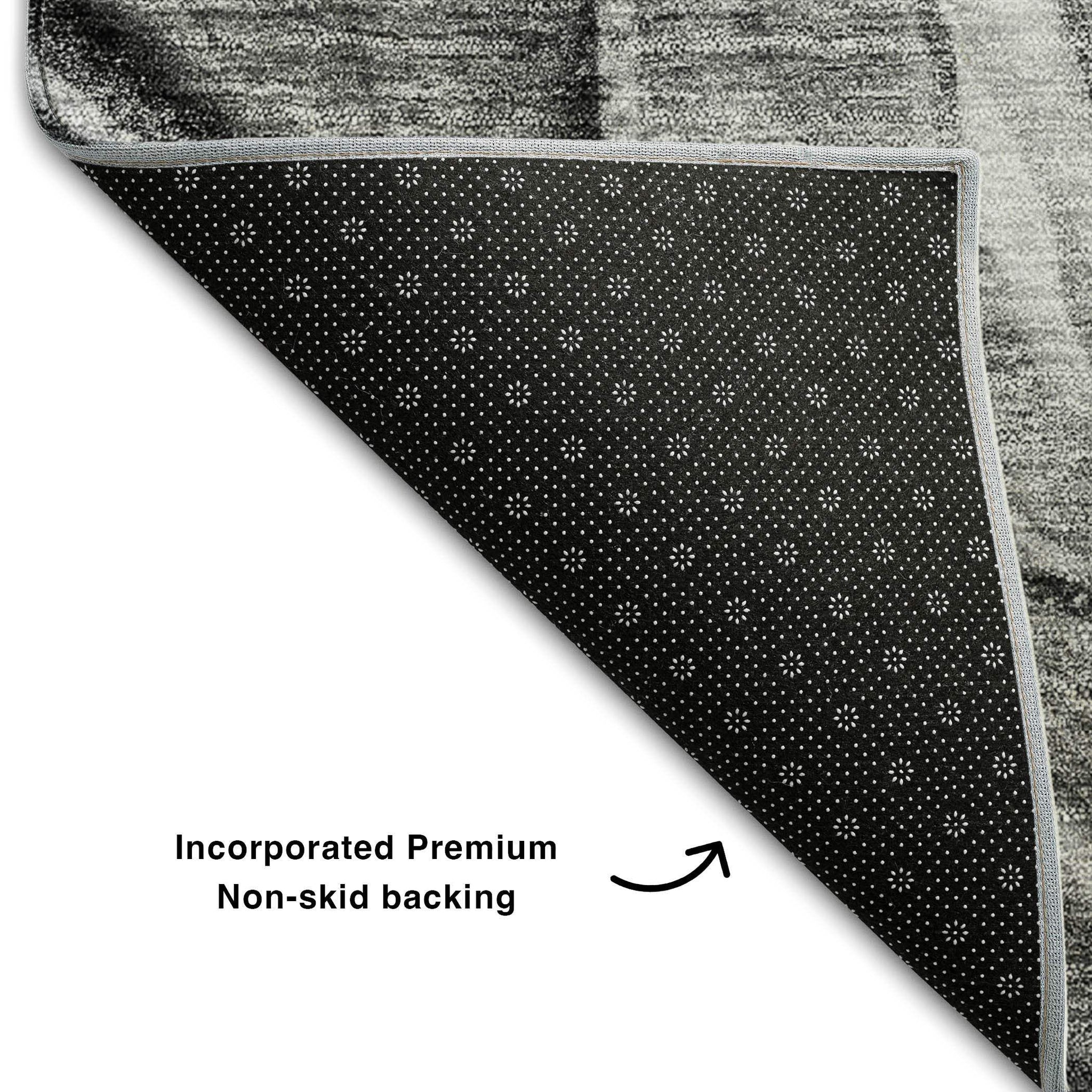 10' X 14' Gray And Ivory Abstract Washable Area Rug With UV Protection - HomeRoots - Flyclothing LLC