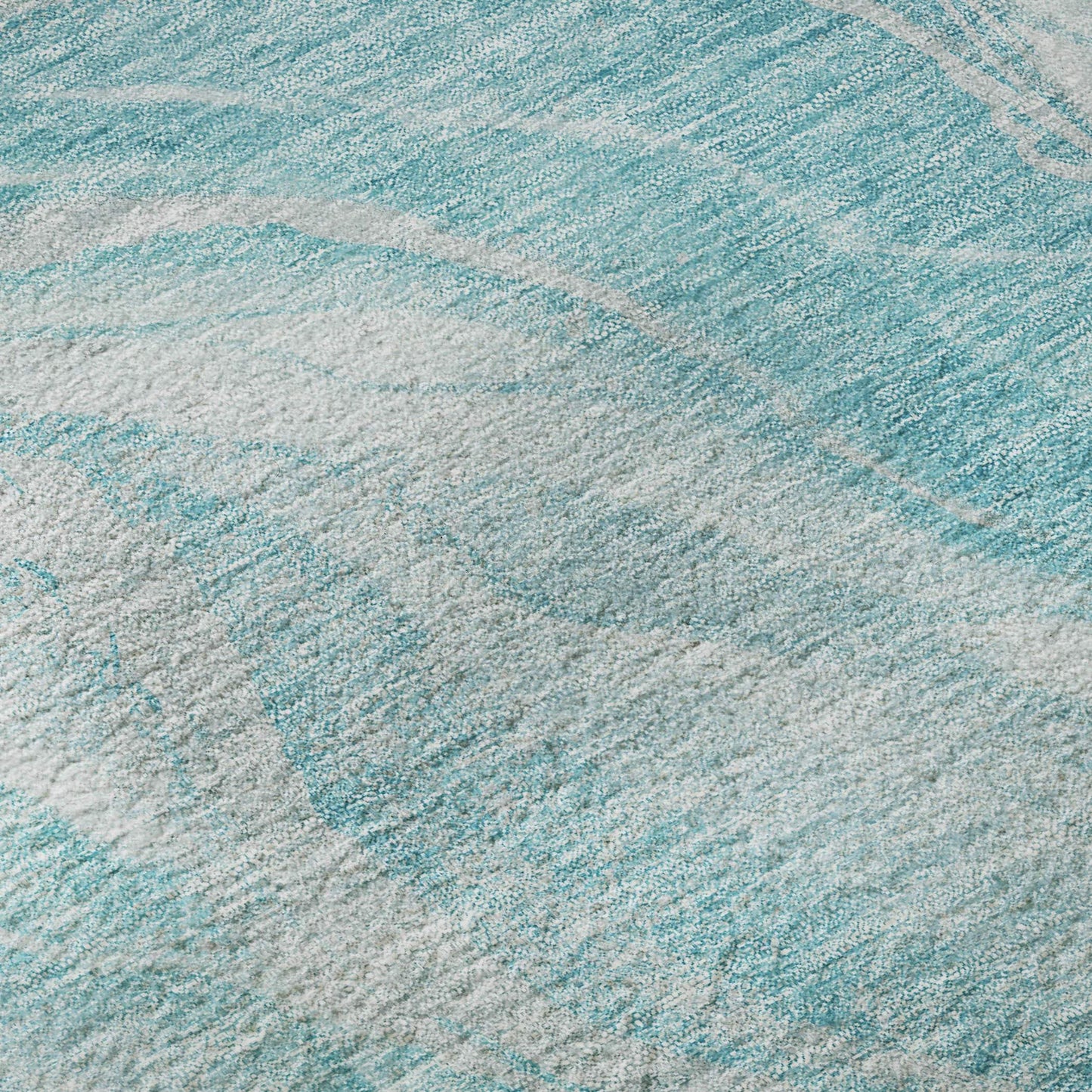 8' X 10' Teal And Ivory Abstract Washable Area Rug With UV Protection - HomeRoots - Flyclothing LLC