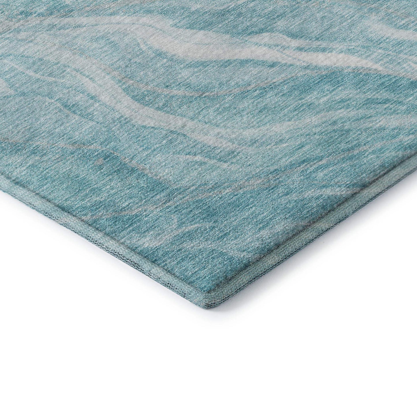 9' X 12' Teal And Ivory Abstract Washable Area Rug With UV Protection - HomeRoots - Flyclothing LLC