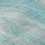 9' X 12' Teal And Ivory Abstract Washable Area Rug With UV Protection - HomeRoots - Flyclothing LLC