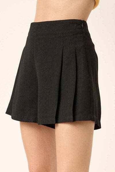 Mittoshop Side Invisible Zipper Pleated Shorts - Trendsi - Flyclothing LLC