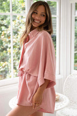 Tied Button Up Collared Neck Romper - Trendsi - Flyclothing LLC