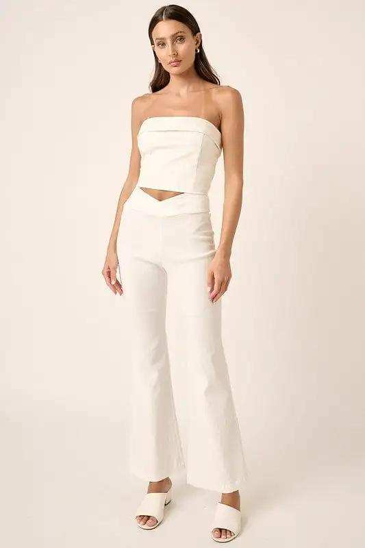 Mittoshop Surplice V Waist Flare Pants - Trendsi - Flyclothing LLC
