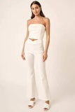 Mittoshop Surplice V Waist Flare Pants - Trendsi - Flyclothing LLC