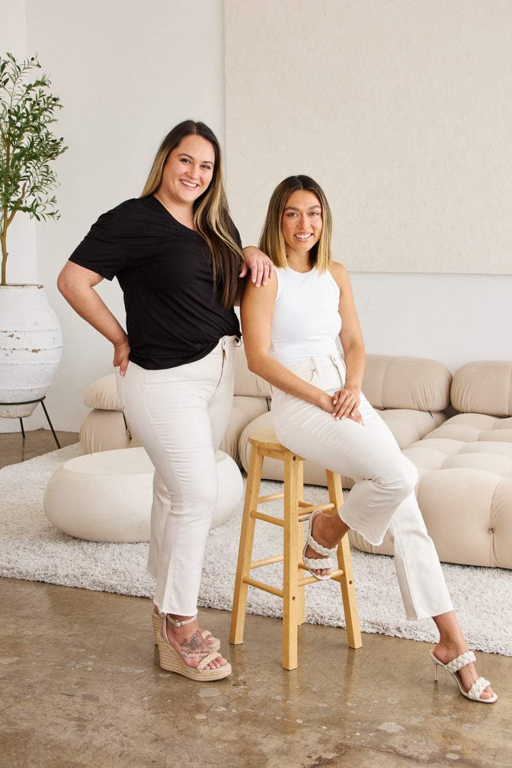 RFM Mini Mia Full Size Tummy Control High Waist Raw Hem Jeans - Trendsi - Flyclothing LLC