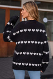 Angel Wings Heart Round Neck Long Sleeve Sweater - Trendsi - Flyclothing LLC
