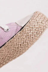 Beast Fashion Lace Up Woven Espadrille Sole Sneakers - Trendsi - Flyclothing LLC