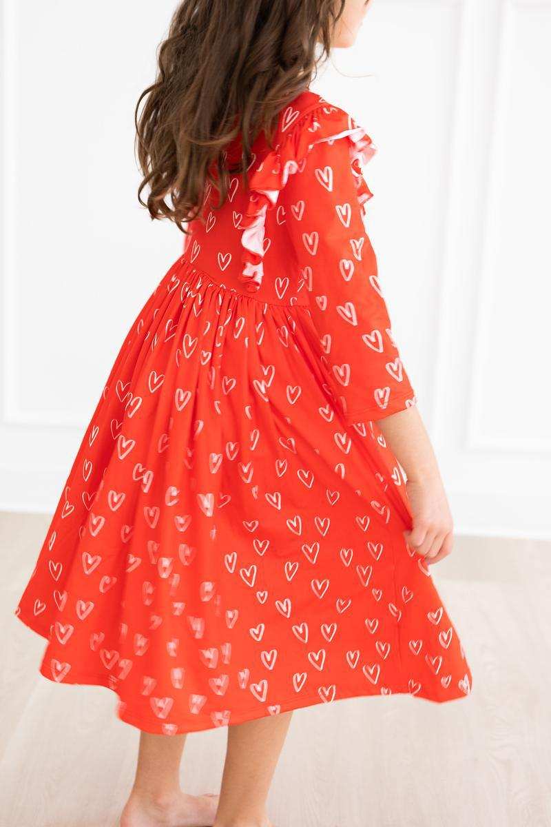 Roses are Red Ruffle Twirl Dress - Mila & Rose ® - Flyclothing LLC