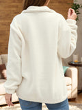 Turtleneck Half Zip Long Sleeve Sweatshirt - Trendsi - Flyclothing LLC