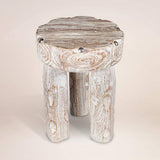 19" White Distressed Solid Wood Round End Table - HomeRoots - Flyclothing LLC