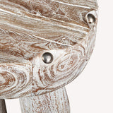 19" White Distressed Solid Wood Round End Table - HomeRoots - Flyclothing LLC
