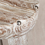 19" White Distressed Solid Wood Round End Table - HomeRoots - Flyclothing LLC