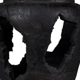 18" Black Solid Wood Modern Abstract Table Vase With Sculptural Details - Homeroots - Flyclothing LLC