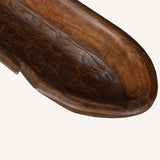 42" Brown And Gold Reclaimed Wood Asymmetrical Edge Oval Centerpiece Bowl - Homeroots - Flyclothing LLC