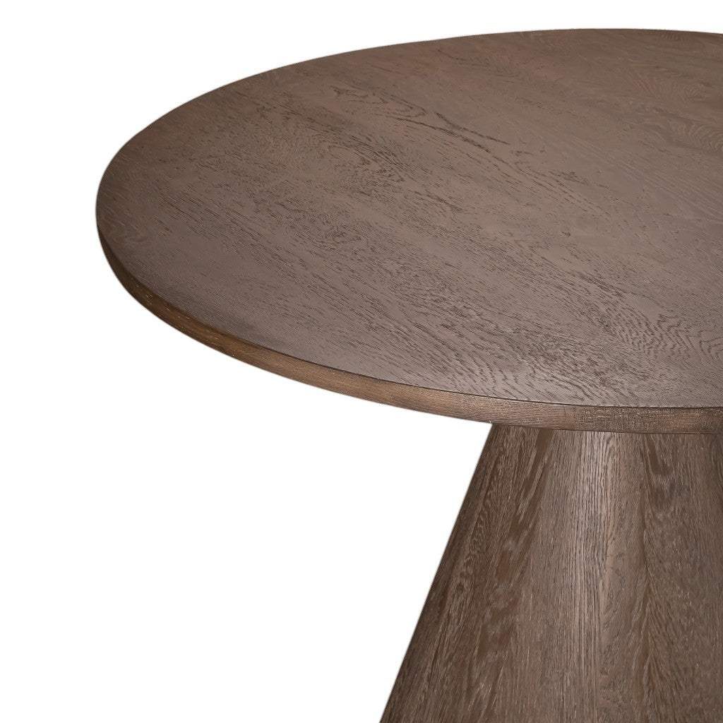 48" Natural Solid Wood Pedestal Base Round Top Dining Table - HomeRoots - Flyclothing LLC