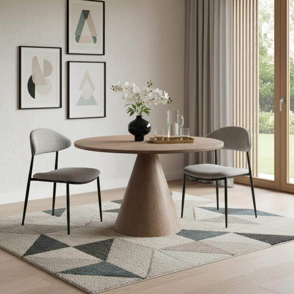 48" Natural Solid Wood Pedestal Base Round Top Dining Table - HomeRoots - Flyclothing LLC