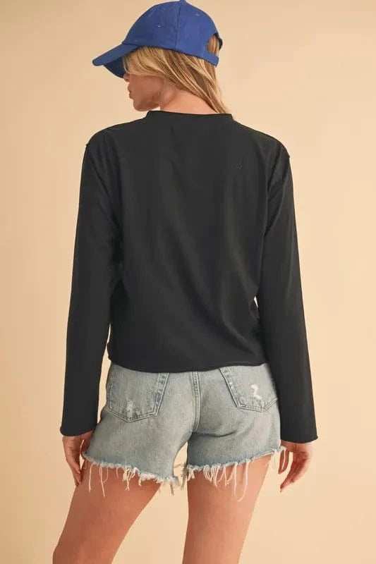 Aemi+Co Round Neck Long Sleeve T-Shirt - Trendsi - Flyclothing LLC