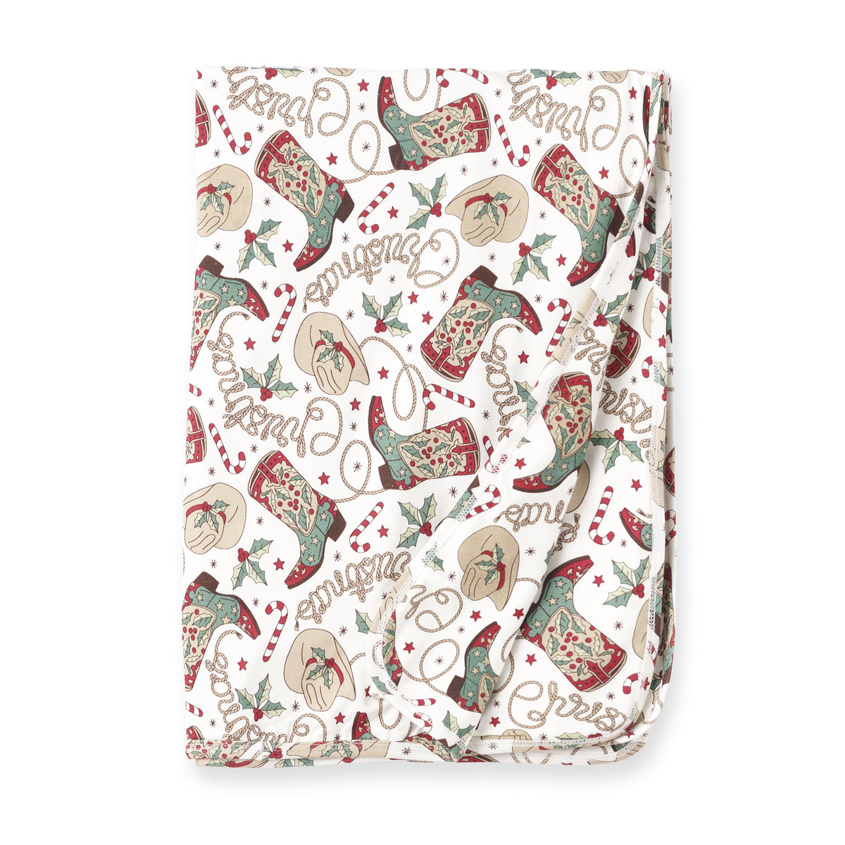 Western Christmas Stroller Blanket – Soft Bamboo Holiday - Tesa Babe - Flyclothing LLC