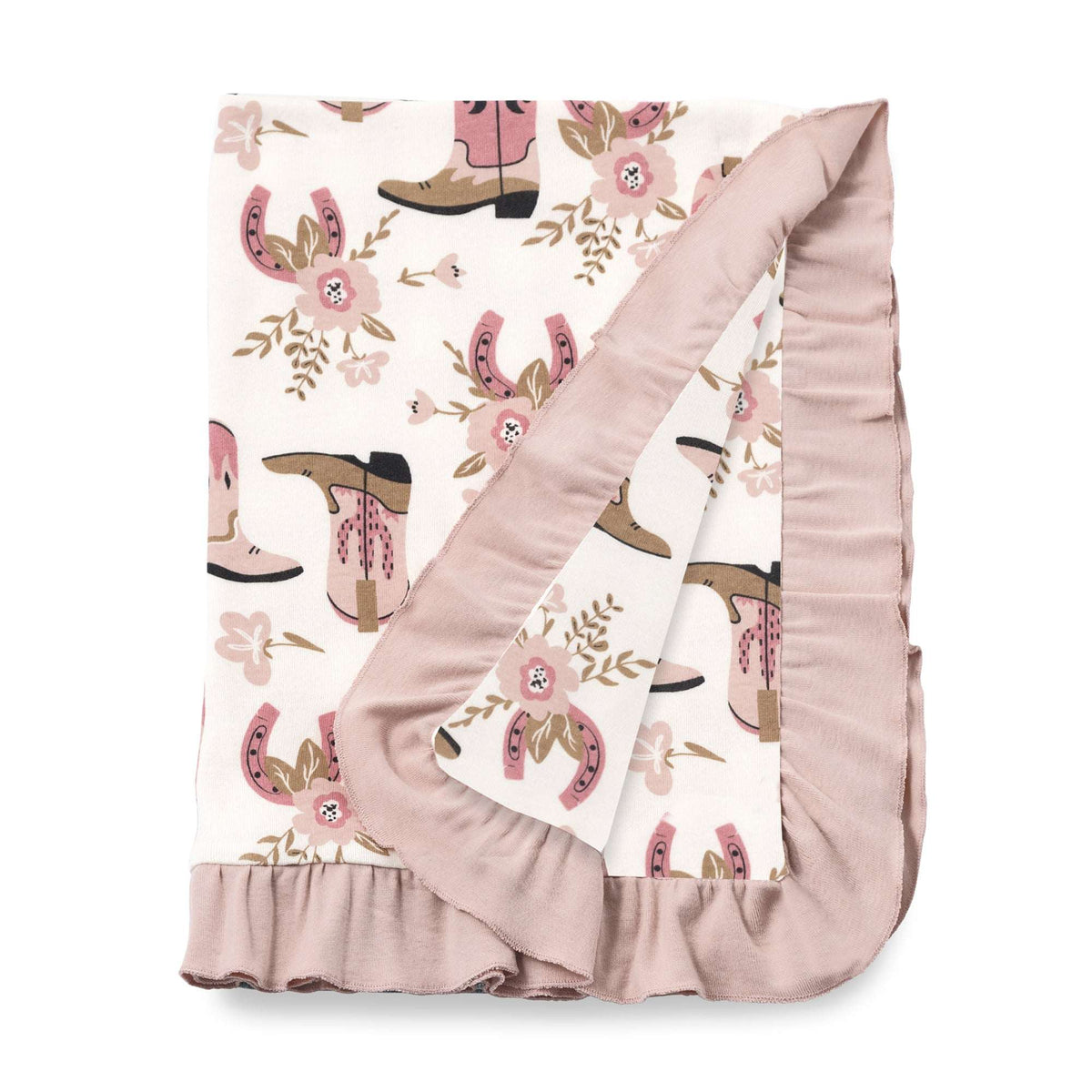 Western Cowgirl Boots Soft Baby Cotton Stroller Blanket - Tesa Babe - Flyclothing LLC