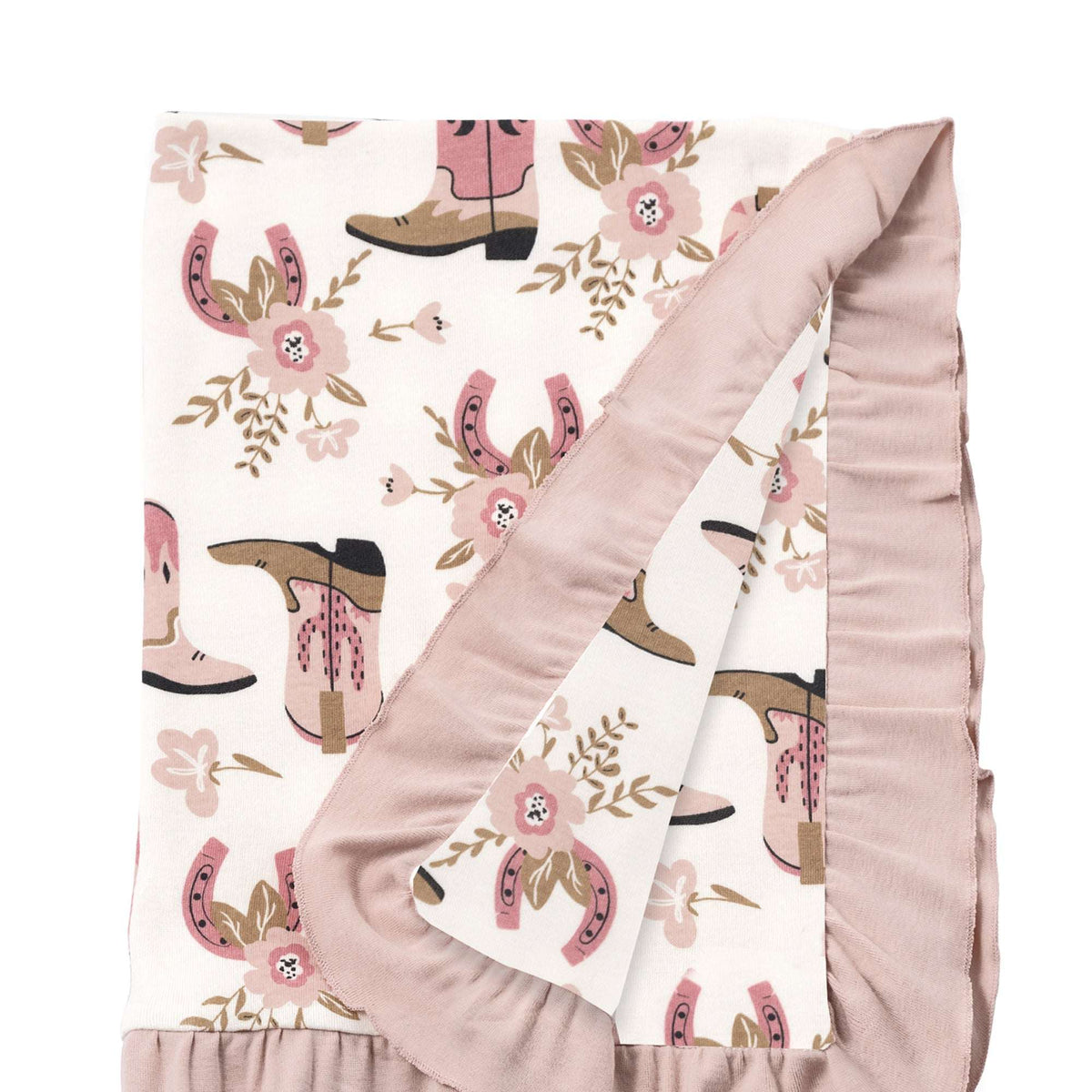 Western Cowgirl Boots Soft Baby Cotton Stroller Blanket - Tesa Babe - Flyclothing LLC