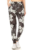 Leggings Depot Full Size Buttery Soft Floral Joggers with Drawstring Plus Size - Trendsi