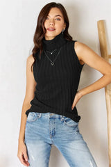 Basic Bae Full Size Ribbed Turtleneck Tank - ShopBasicbae - Flyclothing LLC