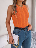 Cable-Knit Round Neck Vest - Trendsi - Flyclothing LLC