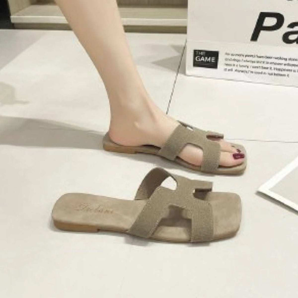 Open Toe Flats Sandals - Trendsi - Flyclothing LLC