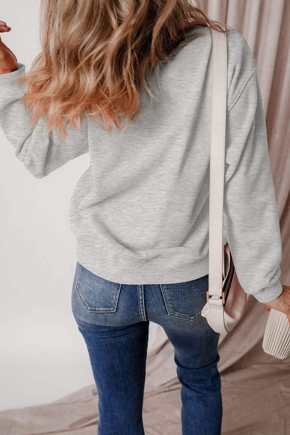 Graphic Round Neck Long Sleeve Sweatshirt - Trendsi - Flyclothing LLC
