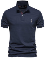 Men's Giraffe Embroidered Short Sleeve Polo - Trendsi - Flyclothing LLC