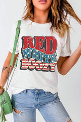 Letter Graphic Round Neck Short Sleeve T-Shirt - Trendsi - Flyclothing LLC