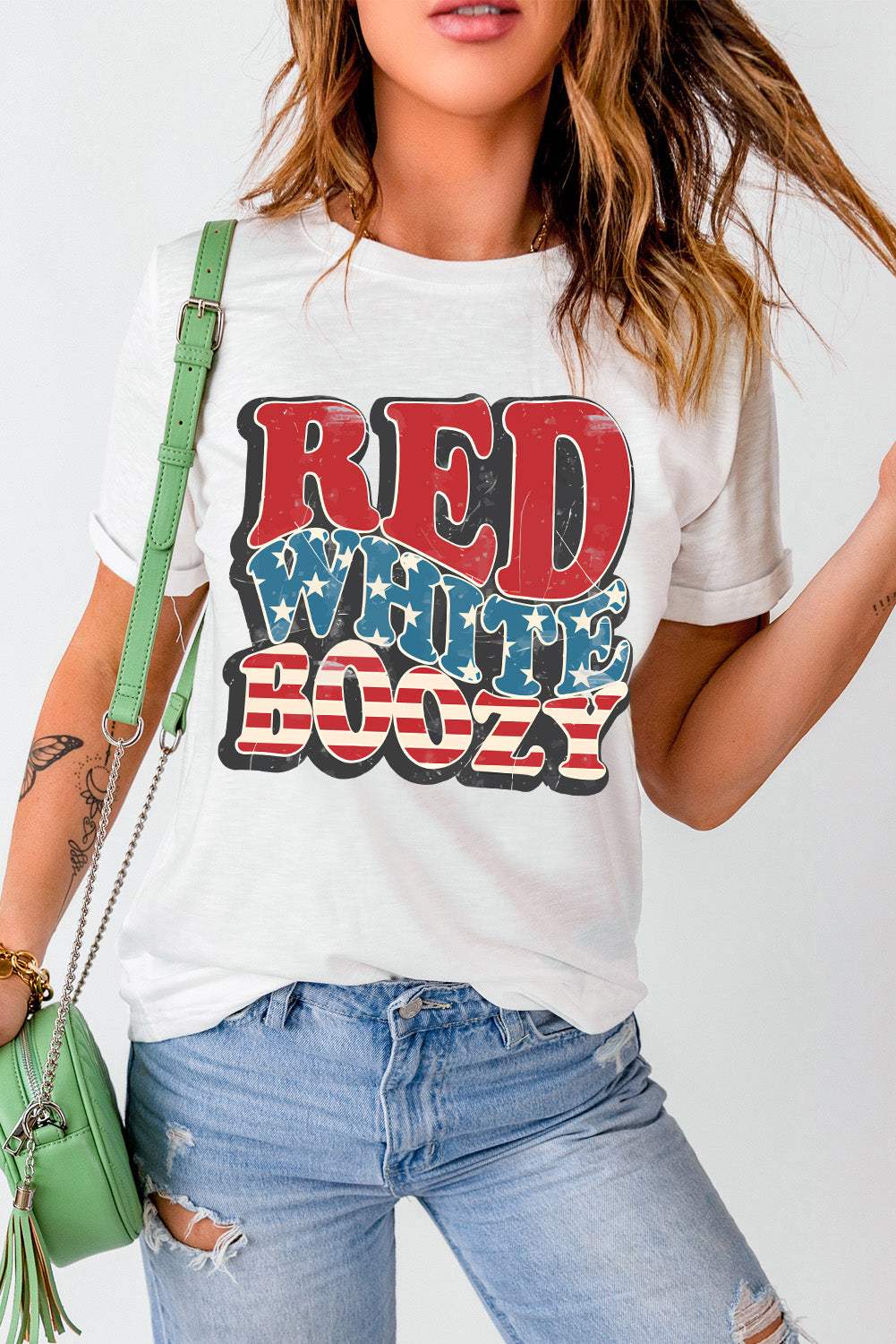 Letter Graphic Round Neck Short Sleeve T-Shirt - Trendsi - Flyclothing LLC